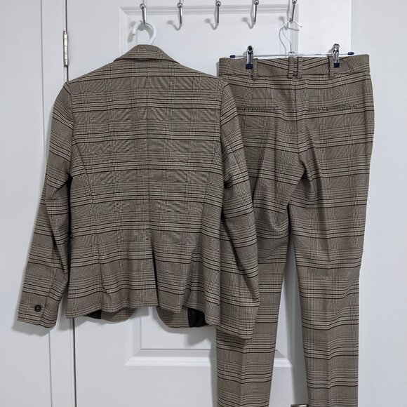Mango Light Brown/Tan Plaid Suit Set (2PC suit / blazer & pants) - Picture 2 of 5